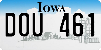 IA license plate DOU461