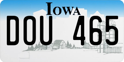 IA license plate DOU465