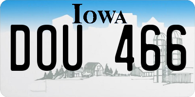 IA license plate DOU466