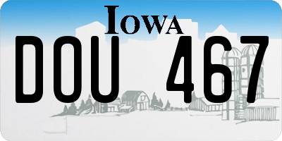 IA license plate DOU467