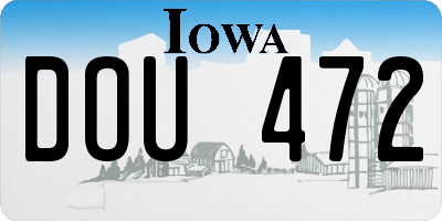 IA license plate DOU472