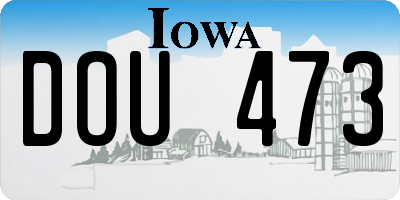 IA license plate DOU473