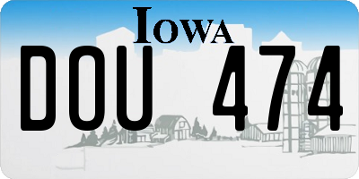 IA license plate DOU474