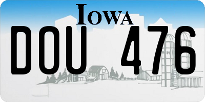 IA license plate DOU476