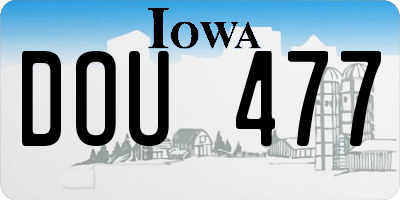IA license plate DOU477