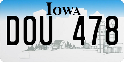 IA license plate DOU478