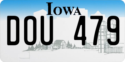 IA license plate DOU479