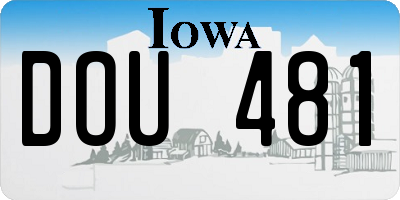IA license plate DOU481