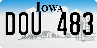 IA license plate DOU483