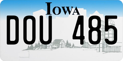 IA license plate DOU485