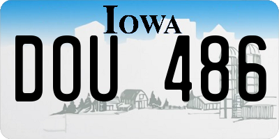IA license plate DOU486