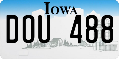IA license plate DOU488
