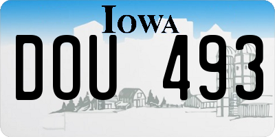 IA license plate DOU493