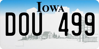 IA license plate DOU499