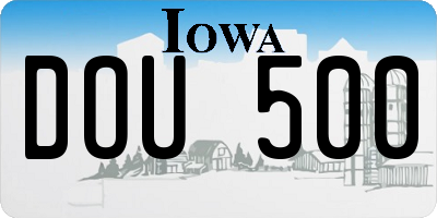 IA license plate DOU500