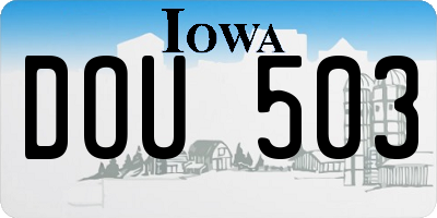 IA license plate DOU503