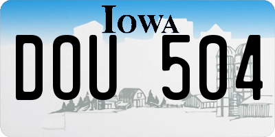 IA license plate DOU504