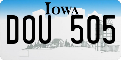 IA license plate DOU505