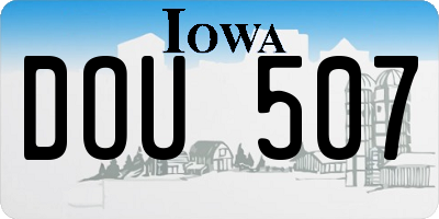IA license plate DOU507