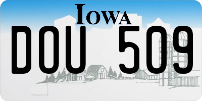 IA license plate DOU509