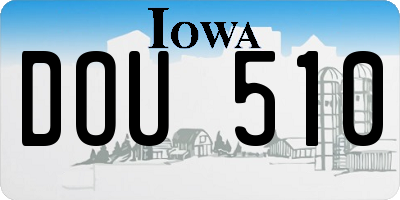 IA license plate DOU510