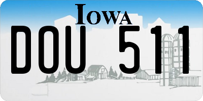 IA license plate DOU511