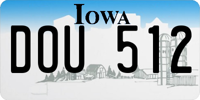 IA license plate DOU512