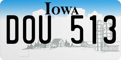 IA license plate DOU513