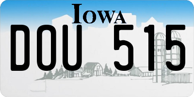 IA license plate DOU515