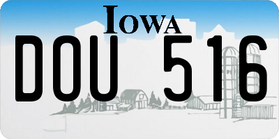 IA license plate DOU516