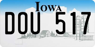 IA license plate DOU517