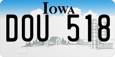 IA license plate DOU518