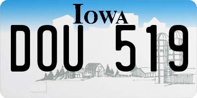IA license plate DOU519