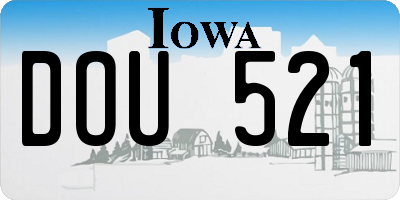 IA license plate DOU521