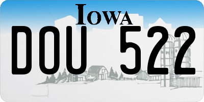 IA license plate DOU522