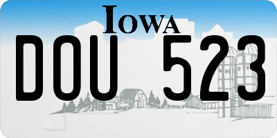 IA license plate DOU523