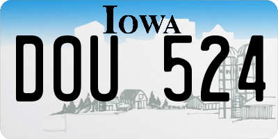 IA license plate DOU524