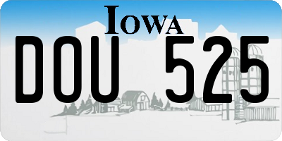 IA license plate DOU525