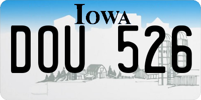 IA license plate DOU526