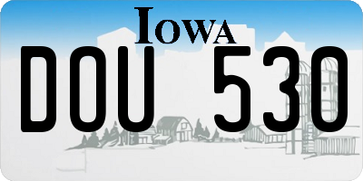 IA license plate DOU530