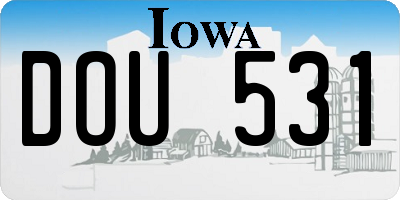 IA license plate DOU531