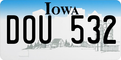 IA license plate DOU532
