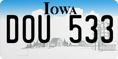 IA license plate DOU533