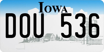 IA license plate DOU536