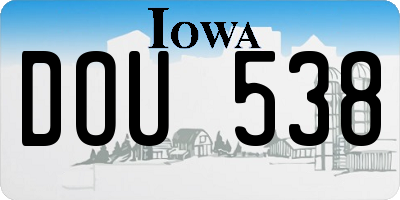 IA license plate DOU538