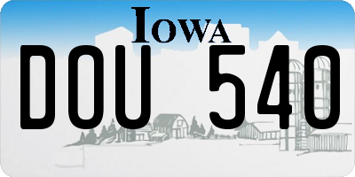 IA license plate DOU540