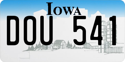 IA license plate DOU541