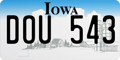 IA license plate DOU543