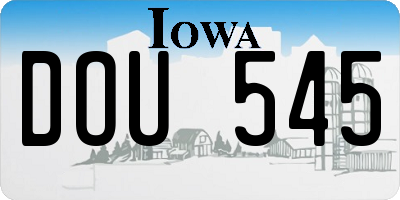 IA license plate DOU545