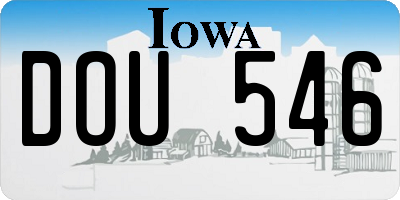 IA license plate DOU546